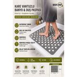 MAİN SHOP Kare Vantuzlu Banyo Ve Duş Kaydırmazı, Küvet Içi Duşakabin Banyo Paspası 54x54cm M-149