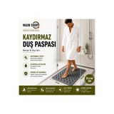 MAİN SHOP Kaydırmaz Duş Paspası 33 x 66 cm - Vantuzlu Banyo ve Küvet Matı - Antrasit M-141