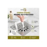 MAİN SHOP Kendinden Yapışkanlı Banyo Mutfak Lavabo Gider Süzgeci Saç ve Pislik Tutucu 10 Adet M-740