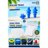 MAİN SHOP Kulak Tıkacı Burun Mandalı Seti Ve Havuz Yatak Bot Şişme Ürün Tamir Yaması (6'lı Paket) M-3