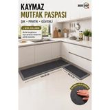 MAİN SHOP Mutfak Banyo Paspası Kaymaz Tabanlı Su Emici Paspas Yazısız Takım 158X38 cm - 58X38 cm M-11 - Çok Renkli - 38 x 159 cm