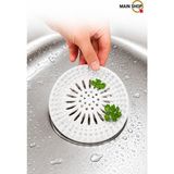 MAİN SHOP Süzgeçli Lavabo Banyo Küvet Tıkacı, Yuvarlak Evye Küvet Banyo Gider Kapağı Beyaz Renk M-140