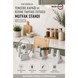MAİN SHOP Tencere Kapağı ve Kesme Tahtası Tutucu Stand Tezgah Üstü Mutfak Düzenleyici Organizer 1 Adet M-446