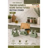 MAİN SHOP Tencere Kapağı Ve Kesme Tahtası Tutucu Stand Tezgah Üstü Mutfak Düzenleyici Organizer Yeşil 1 Adet M-446