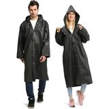 Main Shop Unisex Siyah Su Rüzgar Geçirmez Yağmurluk - Standart