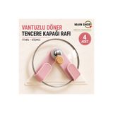 MAİN SHOP Vantuzlu Döner Kapak Tutucu 4 Adet - Delme Gerektirmeyen Mutfak Rafı M-56