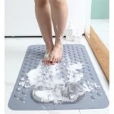 Mainshop 1 Adet Antrasit Renk Vantuzlu Banyo Ve Duş Kaydırmaz Paspası 36 X 69,5 Cm