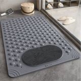 Mainshop 1 Adet Antrasit Silikon Banyo Paspası Duş Kaydırmazı Vantuzlu Kaymaz Tabanlı Banyo Paspası36x69,5 Cm