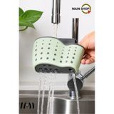 Mainshop 1 Adet Modern Silikon Askılı Mutfak Sepeti, Kayışlı Lavabo Süngerlik, Mutfak Ve Banyo M-1889 Çok Renkli