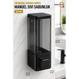 Mainshop 1 Adet Yapışkanlı Duvara Monte Banyo Ve Mutfak Manuel Sıvı Sabunluk 350 Ml Doldurulabilir M-53