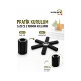 Mainshop 3'lü Set Katlanabilir Nihale - Isıya Dayanıklı Pratik Tencere Altlığı - Dirençli Siyah M-021