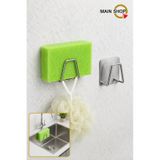 Mainshop1 Adet Bulaşık Süngeri Tutacağı 3 M Yapışkanlı Paslanmaz Çelik Bulaşık Sünger Tutucu Askı M-sng1 Gümüş