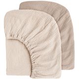 MairMore Muslin Bebek Bebek Çarşafları, Kız ve Erkek Bebekler için, Standart Beşik ve Küçük Çocuk Yatakları için Nötr Lastikli Bebek Çarşafları - Yumuşak ve Nefes Alabilir - 132 cm x 71 cm (Kül ve