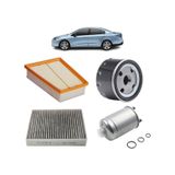 Mais Renault Fluence 4lü Karbon Filtre Bakım Seti 1.5 Dci K9k 2010 Sonrası Kit1140f