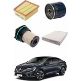 Mais Renault Megane 4 1.5 Dci Euro 5 Dizel Uyumlu Bakım ve Filtre Seti NKSSET1010