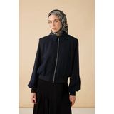 Maisa Su Masalı Tivil İpek Eşarp 90*90 Cm - Siyah 0755