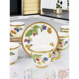 Maisie Desenli Ayaklı Türk Kahvesi Fincanı Seti, 90 ml, 6'lı Set