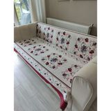 Maison Aura Koltuk Örtüsü Süngerli Pembe Wellsoft Kumaş Geometrik Desenli Kaymaz Taban Modern Tasarım - 170 x 210 cm