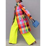 Maison Del Mare Renkli Trençot Yağmurluk Kadın Trenchcoat - Çok Renkli