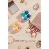 MAISON GLOWEN Fix Özel Keseli 13'lü Fırça Seti Pembe ve 4LÜ Plastik Ayıcık Kutulu Makyaj Süngeri Seti 17 PARÇA