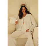 Maison Jessie MAİSON JESSIE RUBAN BLANC PANTOLON TAKIM - %100 KETEN BEYAZ