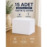 Maison Luré 15 Adet %100 Pamuklu Fermuarlı Yastık Iç Kılıfı 50X70 cm Yastık Kılıfı - Siyah