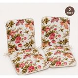 Maison Luré 2 Adet Rattan Arkalıklı Sandalye Minderi 4cm Ingiliz Gülü - Siyah - Seçenek 1