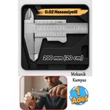 Maison Luré 200 mm Kilitli Mekanik Kumpas Metal Gövde Iç Dış Derinlik Ölçüm Aleti Ölçüm Cihazı - Siyah - Seçenek 1