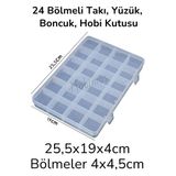 Maison Luré 24 Bölmeli Takı ve Hobi Kutusu, Düzenleyici Kutu Makyaj & Takı Organizeri