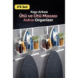 Maison Luré 2’li Kapı Arkası Organizer Seti, Ütü ve Masası Askısı ile Düzenli Yaşam - Siyah - Seçenek 1