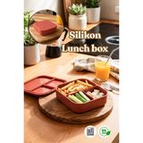 Maison Luré 3 Bölmeli Beslenme Kabı Lunch Box Kiremit 14*16CM Yemek Kabı 1 Parça - Siyah - Seçenek 1