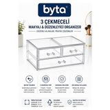 Maison Luré 3 Çekmeceli Şeffaf Makyaj ve Kozmetik Organizeri Makyaj & Takı Organizeri