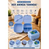 Maison Luré 4 Bölmeli Beslenme Kutusu Kaşık Çatallı Yemek Kabı - Siyah - Seçenek 1