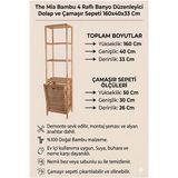 Maison Luré 4 Raflı Bambu Banyo Dolabı ve Çamaşır Sepeti - Çok Amaçlı Düzenleyici