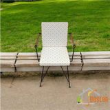 Maison Luré 40*80 Duck Kumaş Bej Geometrik Desenli Sırtlı Sandalye Minderi - Siyah - Seçenek 1
