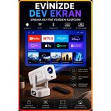 Maison Luré 4K Taşınabilir Bluetooth Wifi Projeksiyon Cihazı ve Hoparlör Seti - Siyah