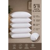 Maison Luré 5 Adet Pamuklu Yastık Iç Kılıfı 50X70 cm Fermuarlı Beyaz Yastık Kılıfı - Siyah