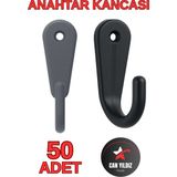 Maison Luré 50 Adet Siyah Plastik Anahtar Kancası Askılık - Seçenek 1