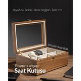 Maison Luré 6 Bölmeli Şık Saat Kutusu, Düzenli ve Güvenli Saklama Çözümü Makyaj & Takı Organizeri - Siyah - 1 Adet - Seçenek 1