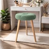 Maison Luré Ahşap Ayak Dekoratif Baklava Desenli Puf Tabure Bench Koltuk Sandalye Puf & Bench - Seçenek 1 - Siyah