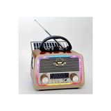 Maison Luré Ahşap Görünümlü Güneş Enerjili Bluetooth Radyo ve Müzik Kutusu Nostaljik Radyo