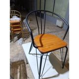 Maison Luré Ahşap Oturumlu Metal Sandalya Puf & Bench - Seçenek 1 - Siyah
