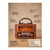 Maison Luré Ahşap Şömine Görünümlü Nostaljik Bluetooth Müzik Kutusu Nostaljik Radyo