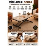 Maison Luré Akıllı Sehpa Mini Juppo Mdf Antiklayt Oval Köşe Siyah Orta Sehpa - Seçenek 1