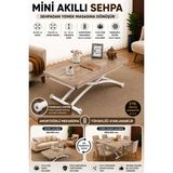 Maison Luré Akıllı Sehpa Mini Juppo Üst Tabla Mdf Oval Köşe Alt Ayak Beyaz Orta Sehpa - Seçenek 1