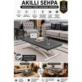 Maison Luré Akıllı Sehpa Üst Tabla Mdf Oval Köşe Alt Ayak Beyaz Orta Sehpa - Seçenek 1