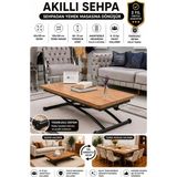 Maison Luré Akıllı Sehpa Üst Tabla Mdf Oval Köşe Alt Ayak Siyah Orta Sehpa - Seçenek 1