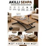 Maison Luré Akıllı Sehpa Üst Tabla Mdf Oval Köşe Alt Siyah Orta Sehpa - Seçenek 1