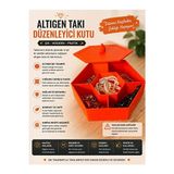 Maison Luré Altıgen Takı Saklama Kutusu - Dekoratif ve Bölmeli Tasarım Makyaj & Takı Organizeri