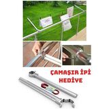 Maison Luré Alüminyum Balkon Çamaşır Askısı - Hediye Çamaşır Ipi ile Çamaşır Kurutmalık
